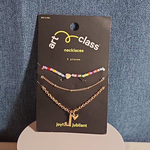 Target Jewelry - Target Art Class Initial J Necklace Set 3Pk Gold Tone Beaded